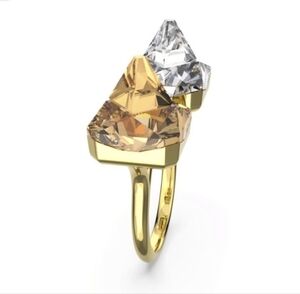 NIB Swarovski Ortyx Open Chroma Gold Ring -  Size 7  💎Stunning!